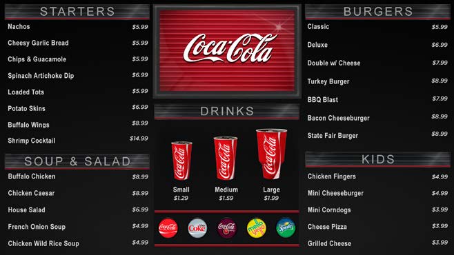 Coke Menu Board